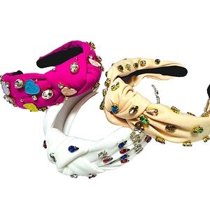 🎁 NWT 3pk bejeweled knotted headbands